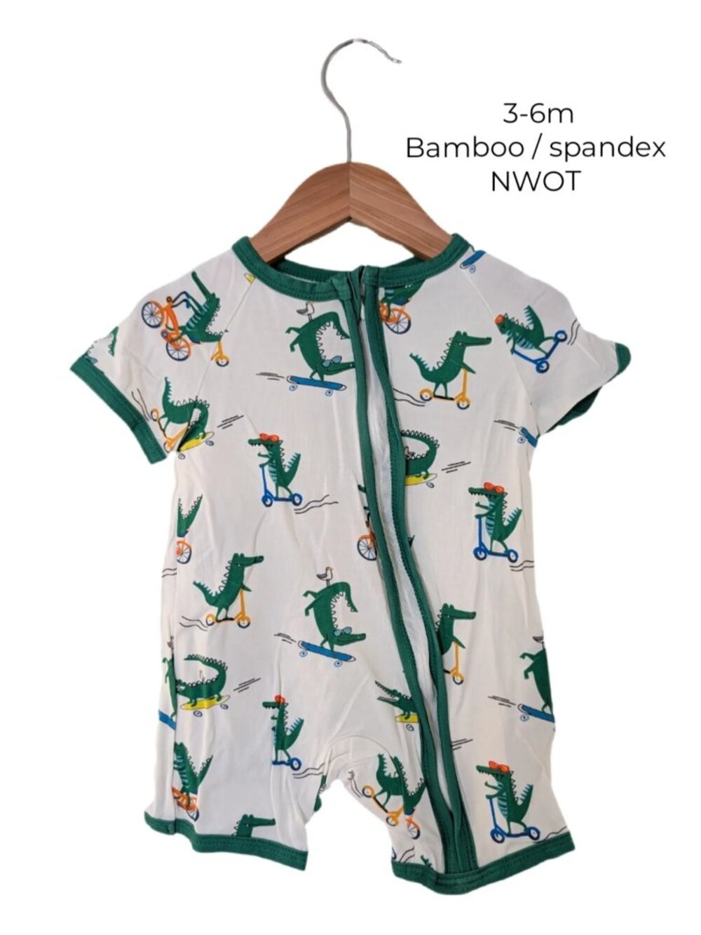 Alligator‎ Bamboo Shortie Romper 3-6m | Baby Clothing